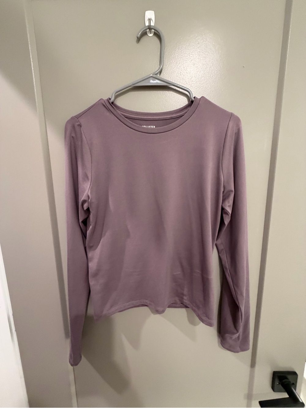 Hollister Long-Sleeve Crewneck Top in Mauve